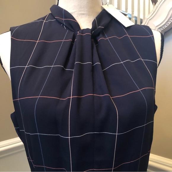 Banana Republic Blue Plaid Dress New with Tags Size 4 - Picture 7 of 7